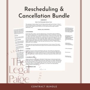 The Legal Paige – Contract Addendum, Rescheduling Contract, and Cancellation Contract Bundle